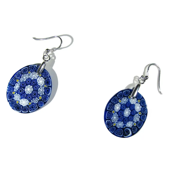 Vianello Nadia Murrine di Trebbi Davide Earrings Murano glass oval earrings Millefiori
