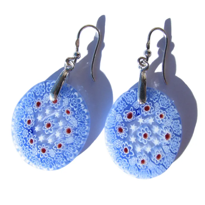 Vianello Nadia Murrine di Trebbi Davide Earrings Murano glass oval earrings Millefiori