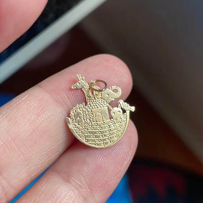 Vintage Paris Jewelry Charm Necklaces Noahs Arc Charm Pendant 14k Gold Vintage
