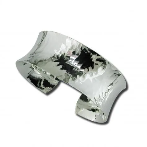 Zina Sterling Bracelets Concave Textured Cuff Bracelet