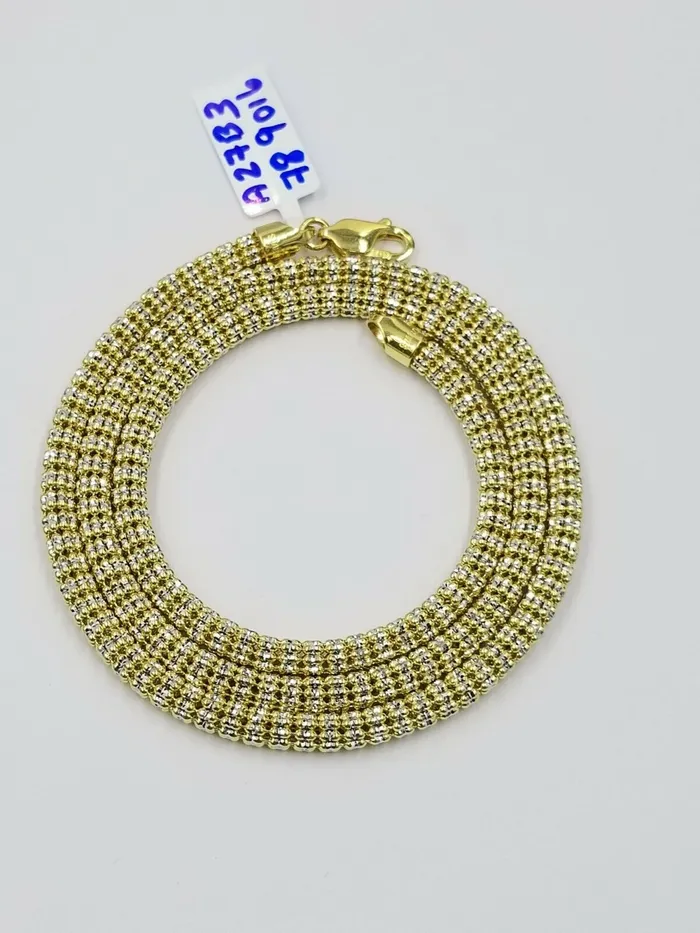 10k Gold Jesus Cross Charm 26 Iced Chain Bead Necklace Diamond Cut Nugget Real Gold and Diamond Necklaces