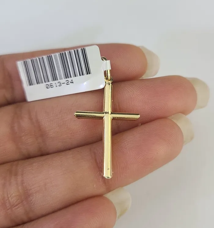 10K Solid Franco Chain Jesus Cross Pendant Charm Necklace 1624 1mm Ladies Globalwatches10 Necklaces