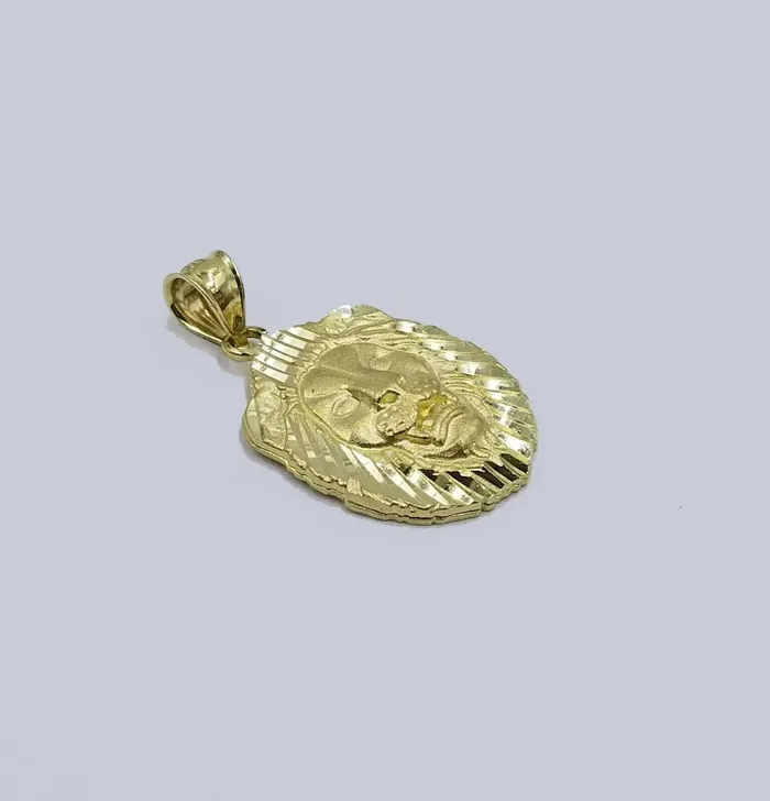 10k Yellow Gold Lion Head Charm Pendent 3mm Miami Cuban Chain 18 20 22 24 Globalwatches10 Charm Necklaces