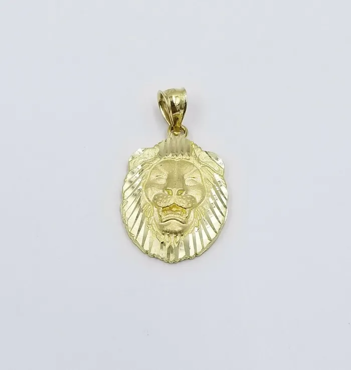 10k Yellow Gold Lion Head Charm Pendent 3mm Miami Cuban Chain 18 20 22 24 Globalwatches10 Charm Necklaces