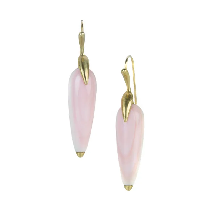Annette Ferdinandsen Earrings Pink Conch Simple Bird Earrings