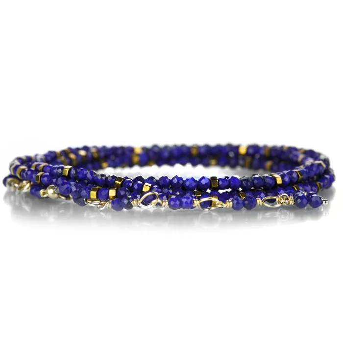 Bracelets 18k Confetti Lapis Lazuli Wrap Bracelet Anne Sportun