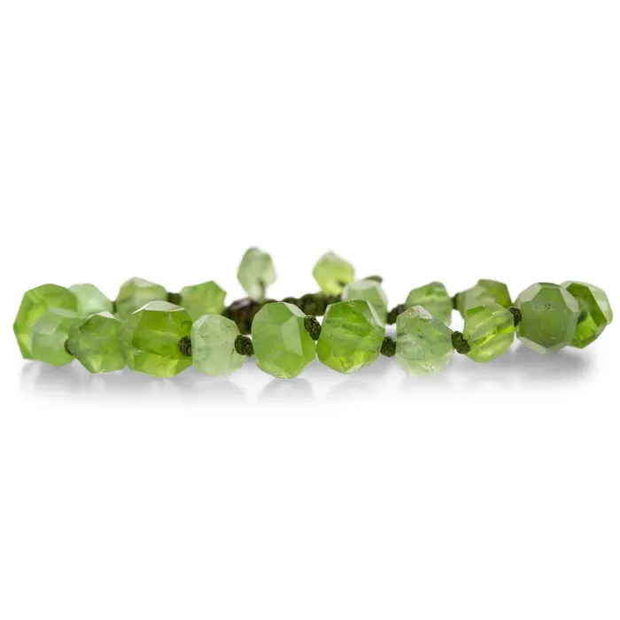 Bracelets Joseph Brooks Faceted Nugget Peridot Crystal Bead Bracelet