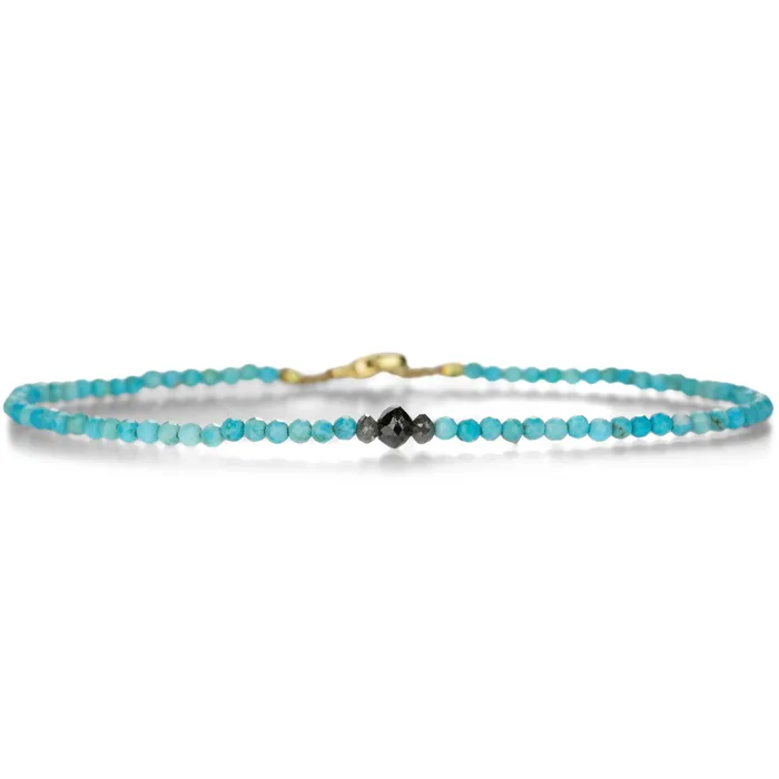 Bracelets Margaret Solow Diamond and Turquoise Beaded Bracelet