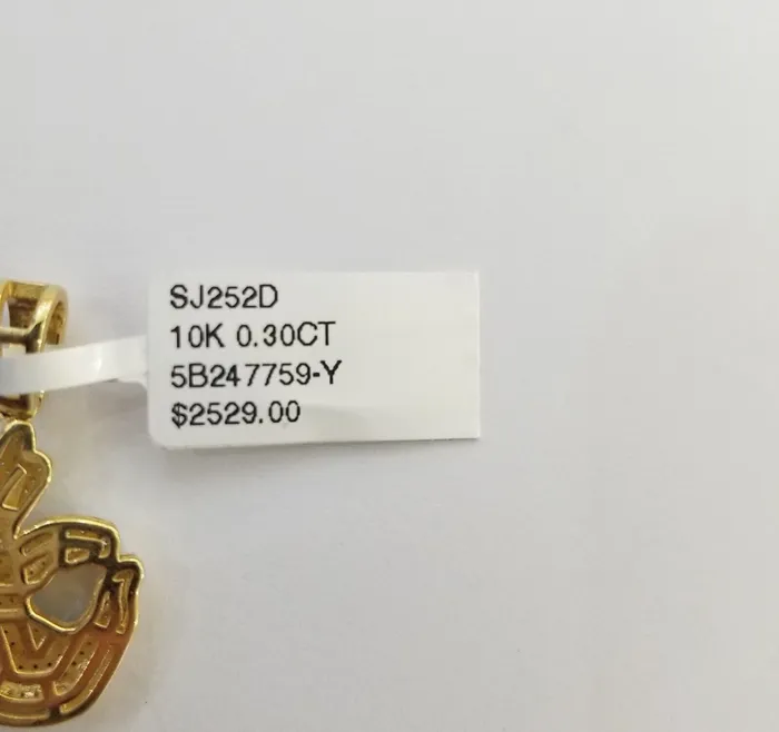 Globalwatches10 10k Yellow Gold OK Hand Emoji Real 030CT Diamond Pendant Okay 3D Mens Charm Charm Necklaces