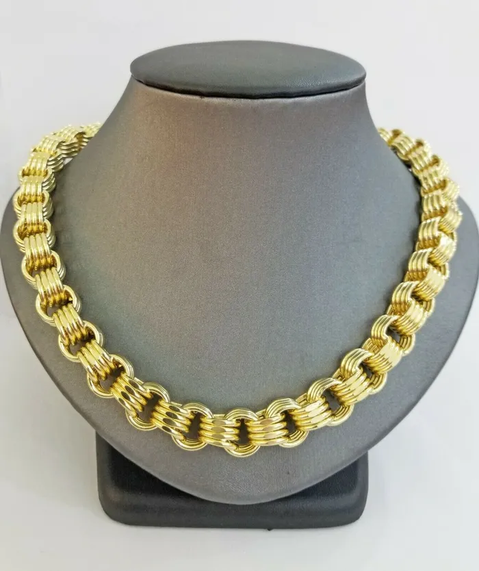 Globalwatches10 Necklaces Real 10k Gold Byzantine Chain 11mm 26 Inch Mens yellow gold necklace 10kt Globalwatches10 Necklaces Real 10k Gold Byzantine Chain 11mm 26 Inch Mens yellow gold necklace 10kt