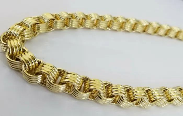 Globalwatches10 Necklaces Real 10k Gold Byzantine Chain 11mm 26 Inch Mens yellow gold necklace 10kt