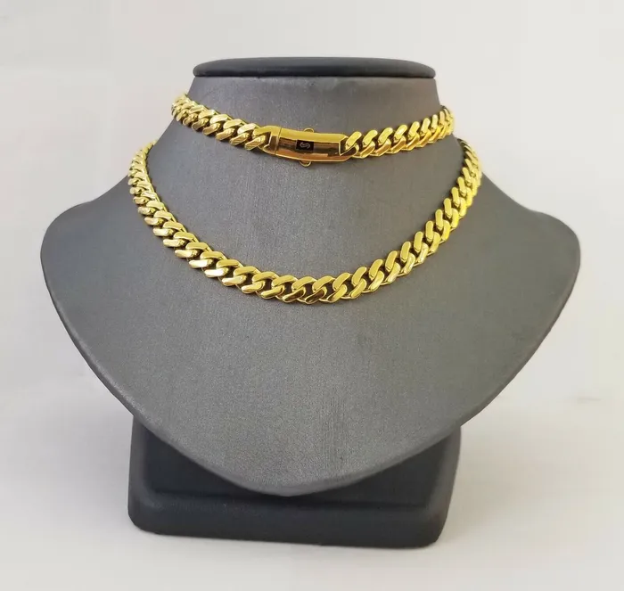 Globalwatches10 Necklaces Real 10k Gold Royal Miami Cuban Monaco Link Chain 8mm 22 yellow gold necklace Globalwatches10 Necklaces Real 10k Gold Royal Miami Cuban Monaco Link Chain 8mm 22 yellow gold necklace