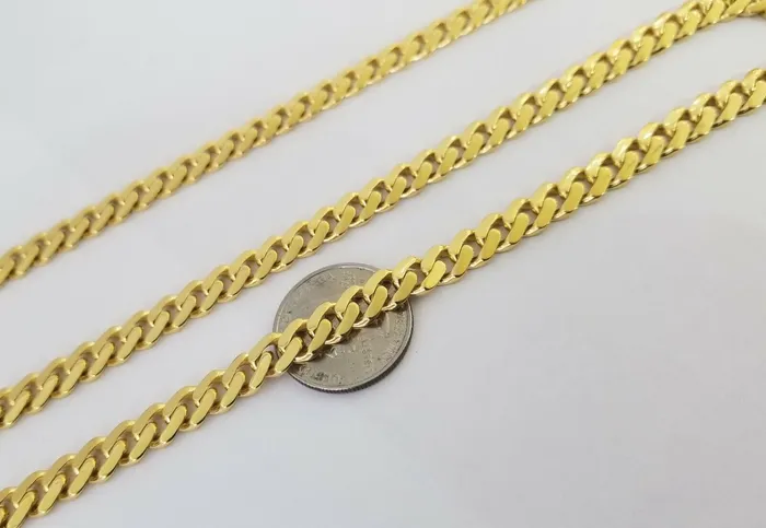 Globalwatches10 Necklaces Real 10k Gold Royal Miami Cuban Monaco Link Chain 8mm 22 yellow gold necklace