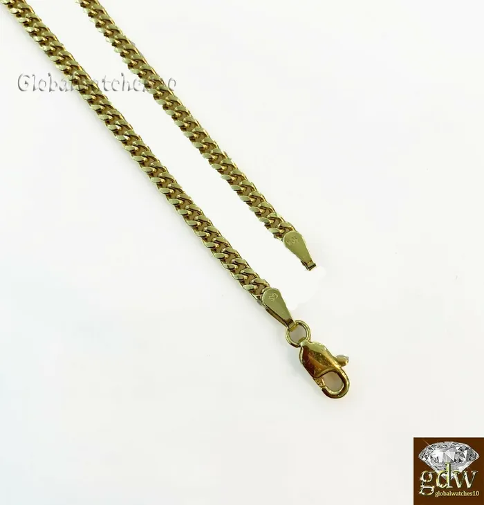 Gold and Diamond Necklaces 10k Gold Ankh Cross Charm Pendant with Miami Cuban Chain 22 24 26 28 Real