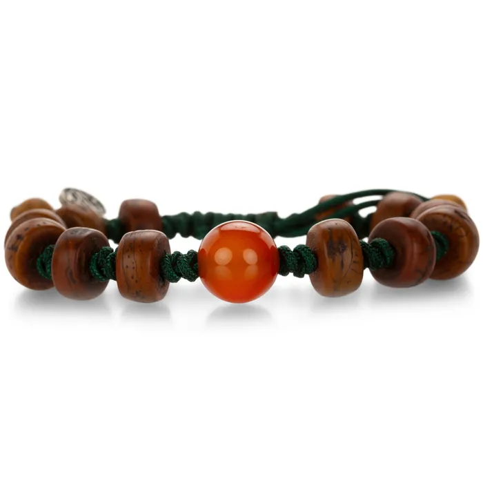 Joseph Brooks Bracelets Tibetan Bodhi Seed Bracelet with Carnelian Bead