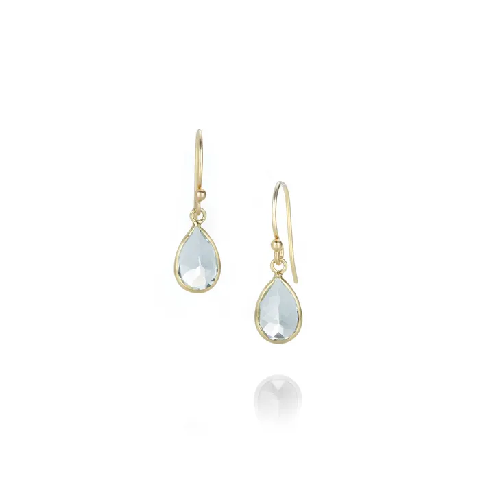 Margaret Solow Earrings Aquamarine Teardrop Earrings