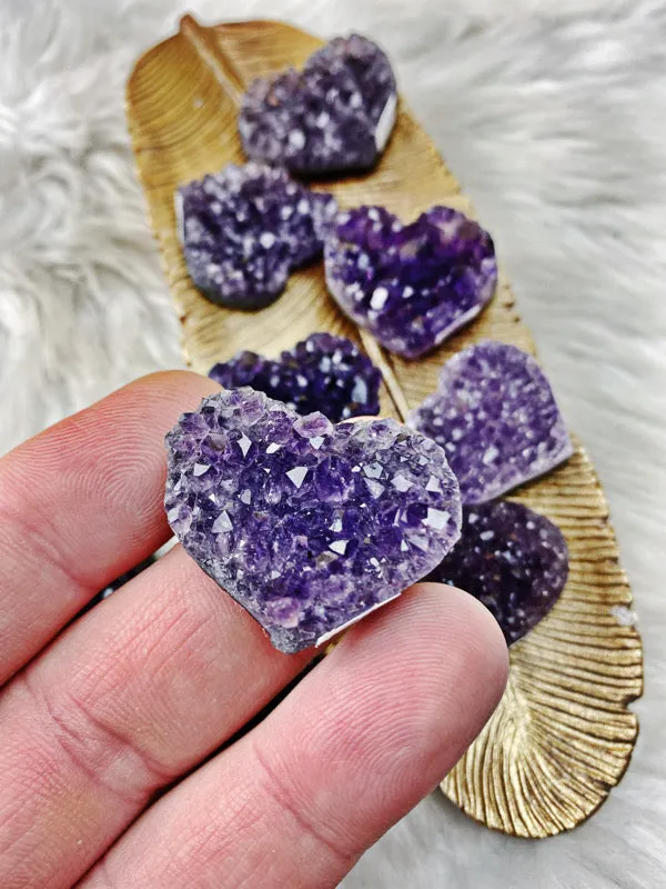 Necklaces The Bead N Crystal Enclave Gems Amethyst Druzy Heart