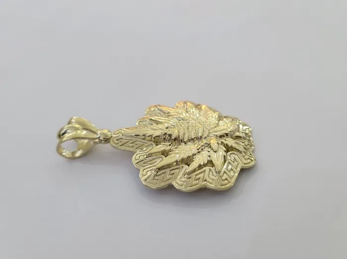 PreStyled Sets Globatwatches10 10K Real Yellow Gold Marijuana Leaf Charm Pendant High Weed Gold 10kt