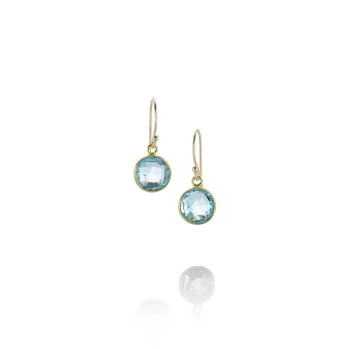 Round Blue Topaz Earrings Margaret Solow Earrings