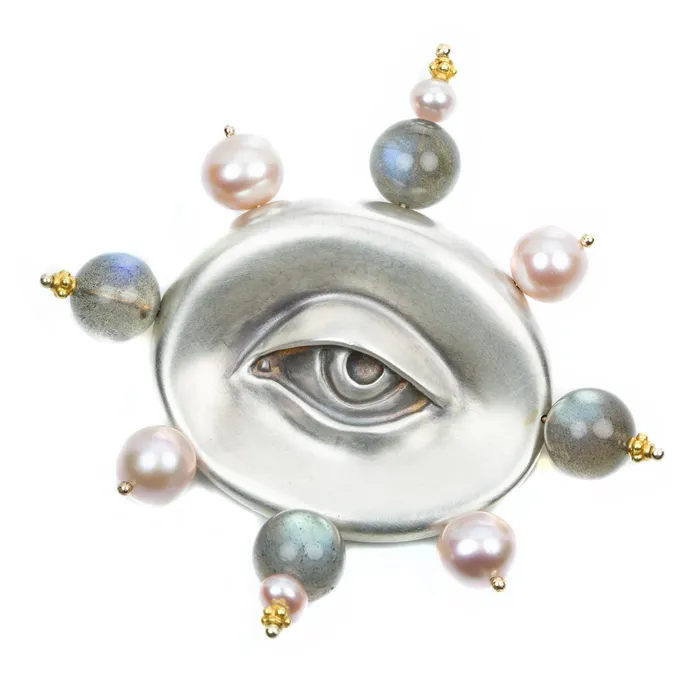 Silver Eye Brooch Gabriella Kiss Earrings