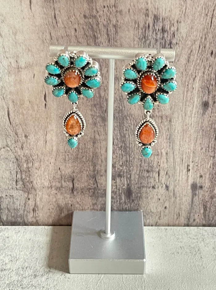 Sterling Silver Cluster Drop Gemstone Earrings SophiaRene Boutique Earrings Sterling Silver Cluster Drop Gemstone Earrings SophiaRene Boutique Earrings