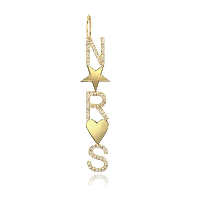 Charm Necklaces Alev Collection Gold Charms and Pave Initials Charm
