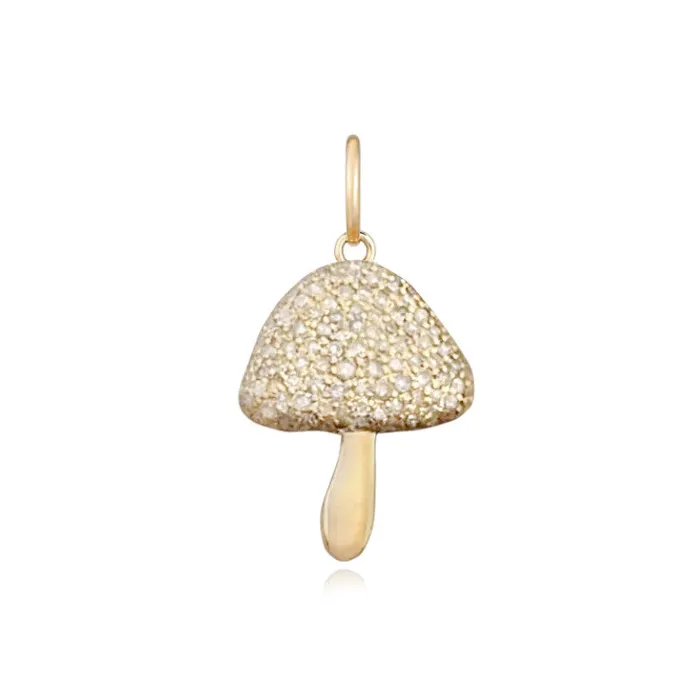 Charm Necklaces Alev Collection Small Pave Mushroom Charm