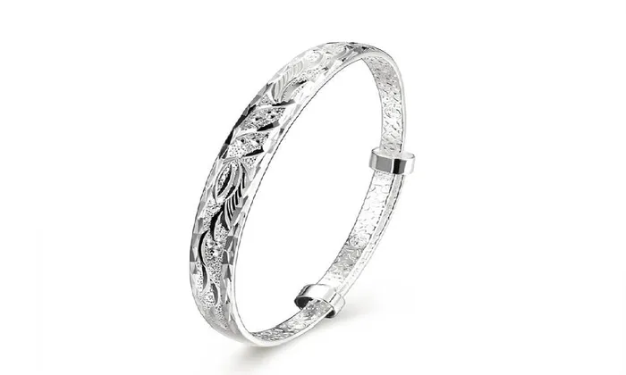 Charm Necklaces Womens Silver Color Charm bangle sparklingselections
