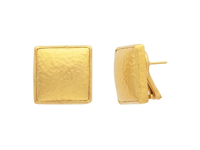 Earrings GG GOLD TRAD GURHAN Amulet Gold Stud Earrings 20mm Square