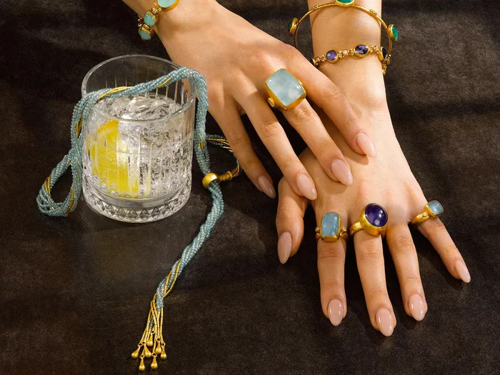 GG GOLD OOAK Rings GURHAN Rune Gold Tanzanite Cocktail Ring 21x17mm Oval