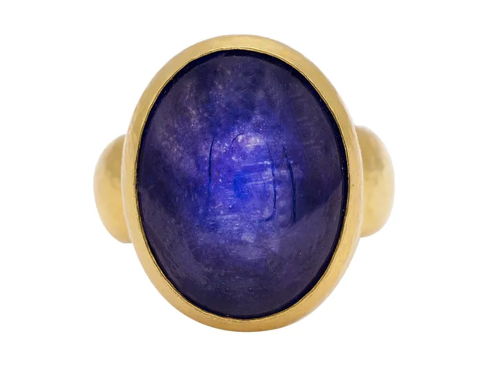 GG GOLD OOAK Rings GURHAN Rune Gold Tanzanite Cocktail Ring 21x17mm Oval