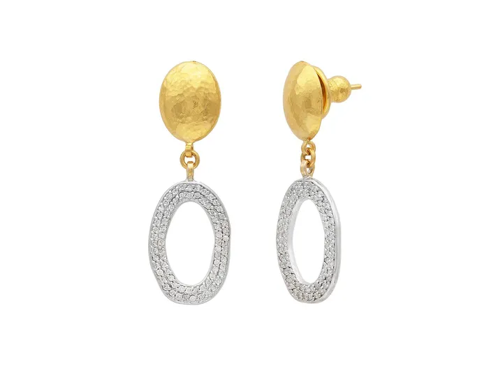 GG GOLD TRAD Earrings GURHAN Amorphous Gold Diamond Single Drop Earrings Pave Oval GG GOLD TRAD Earrings GURHAN Amorphous Gold Diamond Single Drop Earrings Pave Oval