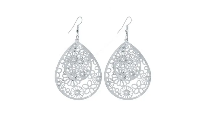 Hollow Pattern Water Drop Dangle Earrings For Women sparklingselections Earrings Hollow Pattern Water Drop Dangle Earrings For Women sparklingselections Earrings