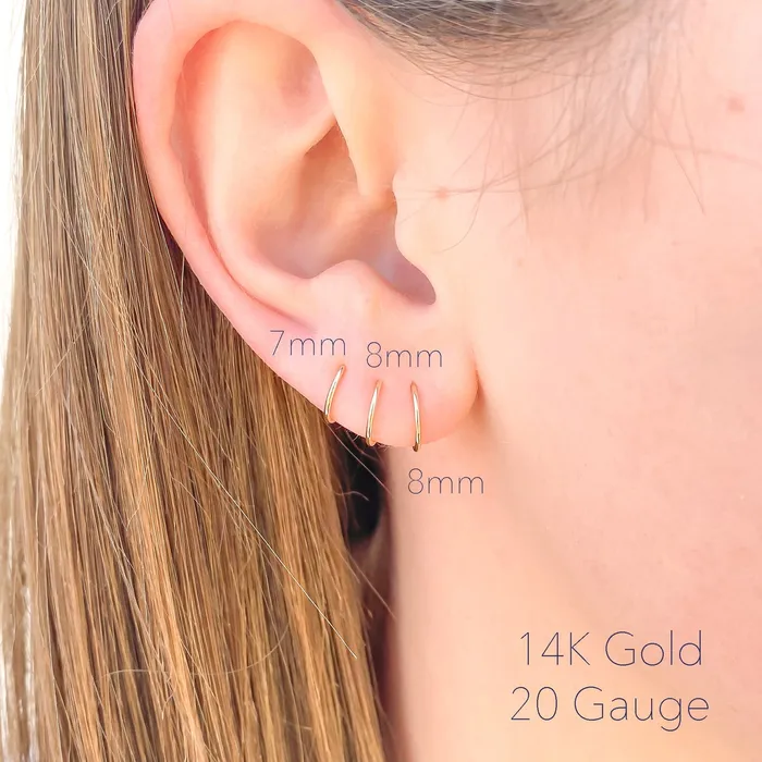Hoops By Hand 14K Solid Gold Small Hoop Earrings Earrings