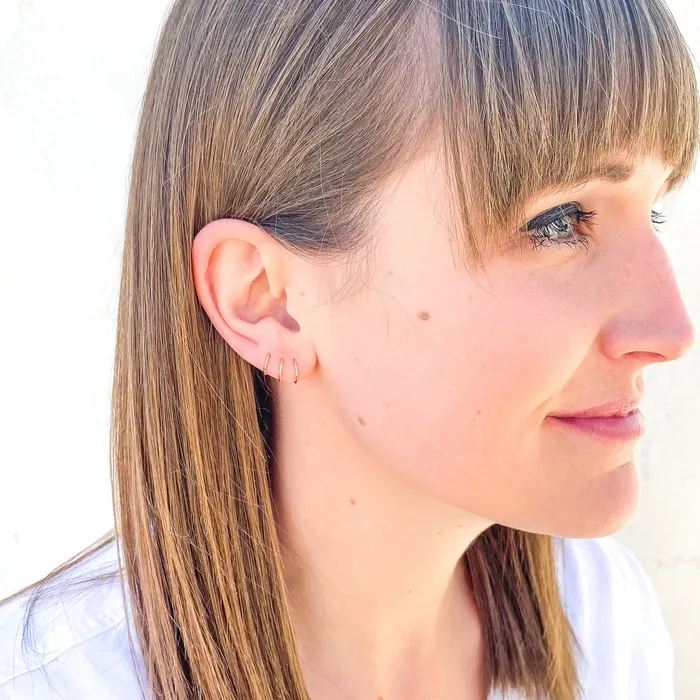 Hoops By Hand 14K Solid Gold Small Hoop Earrings Earrings