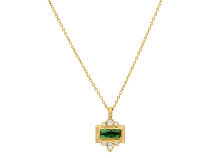 Necklaces GG GOLD OOAK GURHAN Muse Gold Tourmaline Pendant Necklace 11x5mm Rectangle set in Wide Frame Necklaces GG GOLD OOAK GURHAN Muse Gold Tourmaline Pendant Necklace 11x5mm Rectangle set in Wide Frame