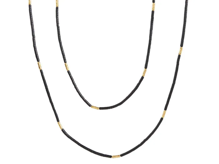 Necklaces GG GOLD TRAD GURHAN Jet Set Gold SingleStrand Long Necklace 36 Long Jet Beads
