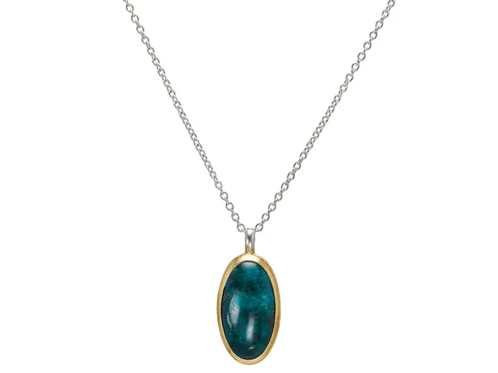 Necklaces GG SILVER CLR GURHAN Galapagos Sterling Silver Copper Emerald Pendant Necklace 22x12mm Oval Gold Accents Necklaces GG SILVER CLR GURHAN Galapagos Sterling Silver Copper Emerald Pendant Necklace 22x12mm Oval Gold Accents