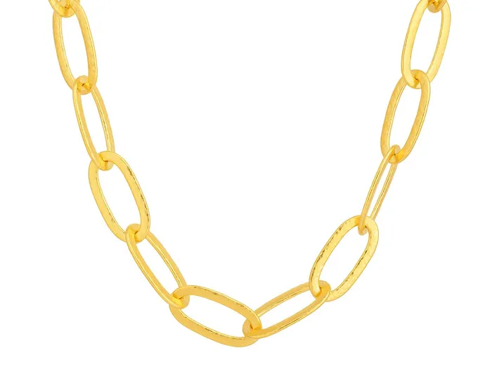 Necklaces GURHAN Hoopla Gold Chain Link Necklace 20x12mm Flat Oval Links GG GOLD NEW Necklaces GURHAN Hoopla Gold Chain Link Necklace 20x12mm Flat Oval Links GG GOLD NEW