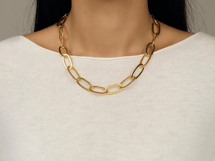 Necklaces GURHAN Hoopla Gold Chain Link Necklace 20x12mm Flat Oval Links GG GOLD NEW