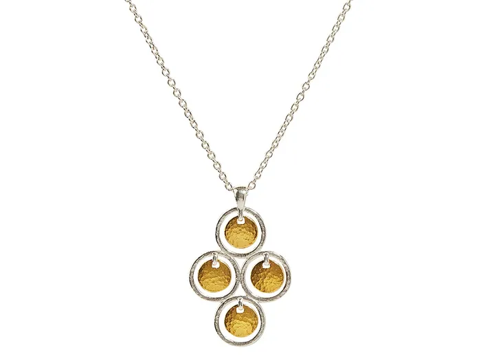 Necklaces GURHAN Lush Sterling Silver Pendant Necklace Cross Shape Gold Accents GG SILVER CLS Necklaces GURHAN Lush Sterling Silver Pendant Necklace Cross Shape Gold Accents GG SILVER CLS