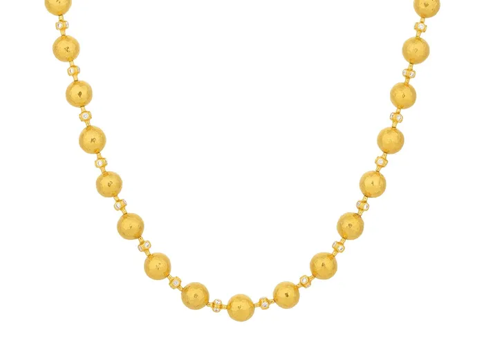 Necklaces GURHAN Spell Gold Diamond Single Short Necklace 8mm Balls GG GOLD CLS Necklaces GURHAN Spell Gold Diamond Single Short Necklace 8mm Balls GG GOLD CLS