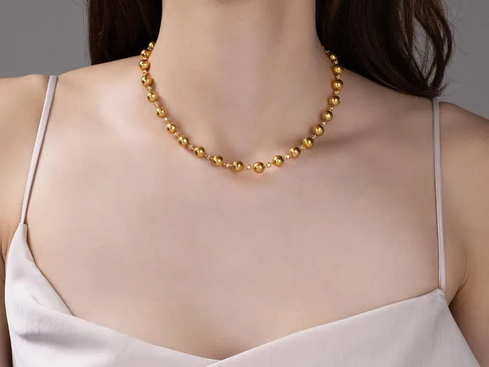 Necklaces GURHAN Spell Gold Diamond Single Short Necklace 8mm Balls GG GOLD CLS Necklaces GURHAN Spell Gold Diamond Single Short Necklace 8mm Balls GG GOLD CLS