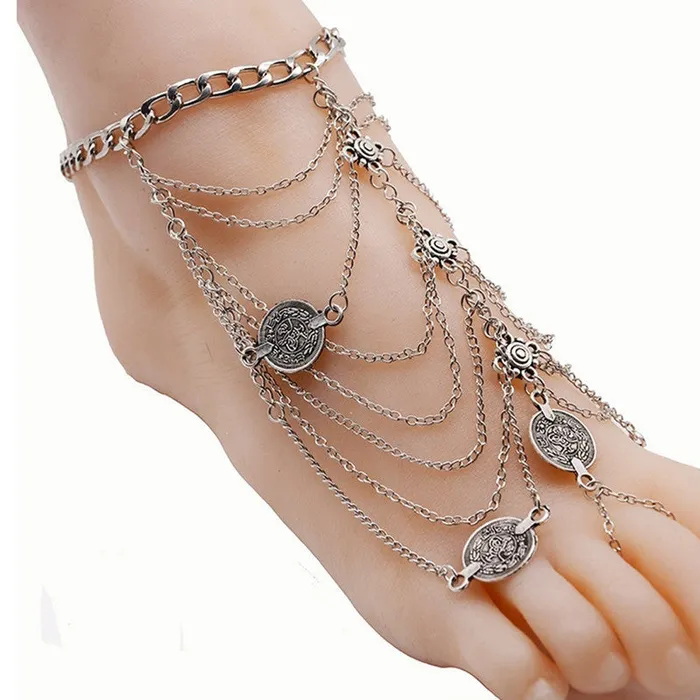 Necklaces sparklingselections Silver Vintage Barefoot Anklet Chain for Women