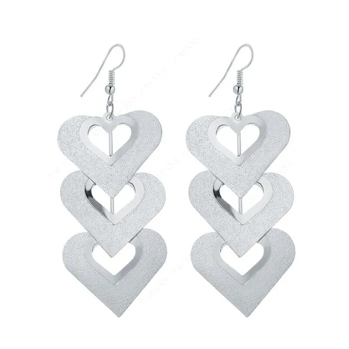 sparklingselections Earrings Heart Shape Dangle Long Earrings For Women