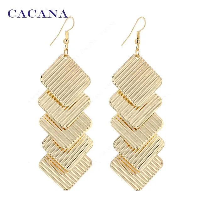 sparklingselections Earrings Square Panels Dangle Long Earrings For Women sparklingselections Earrings Square Panels Dangle Long Earrings For Women