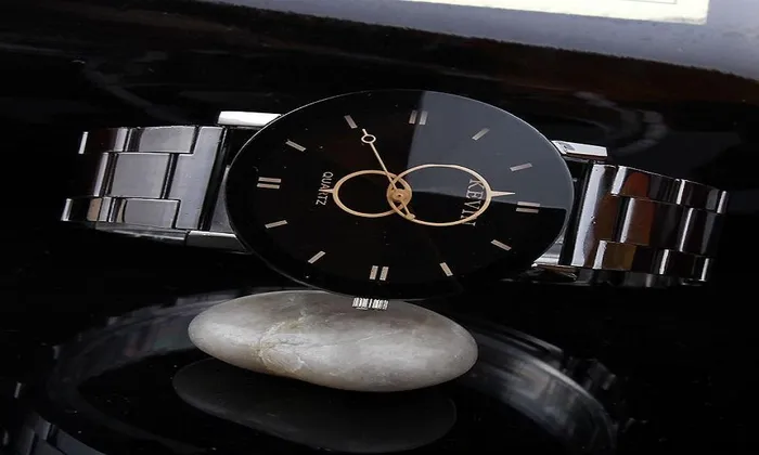 sparklingselections New Women Fashion Black Round Dial Stainless Steel Watch Watches sparklingselections New Women Fashion Black Round Dial Stainless Steel Watch Watches