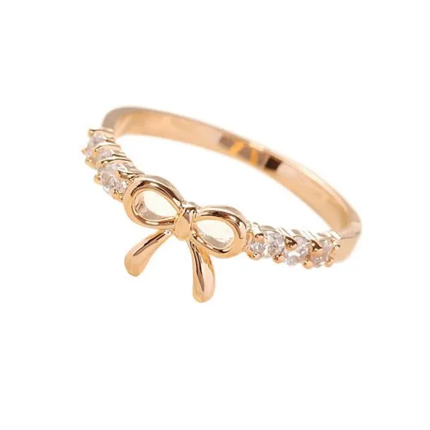 sparklingselections Rings Simple Crystal Bow Ring sparklingselections Rings Simple Crystal Bow Ring