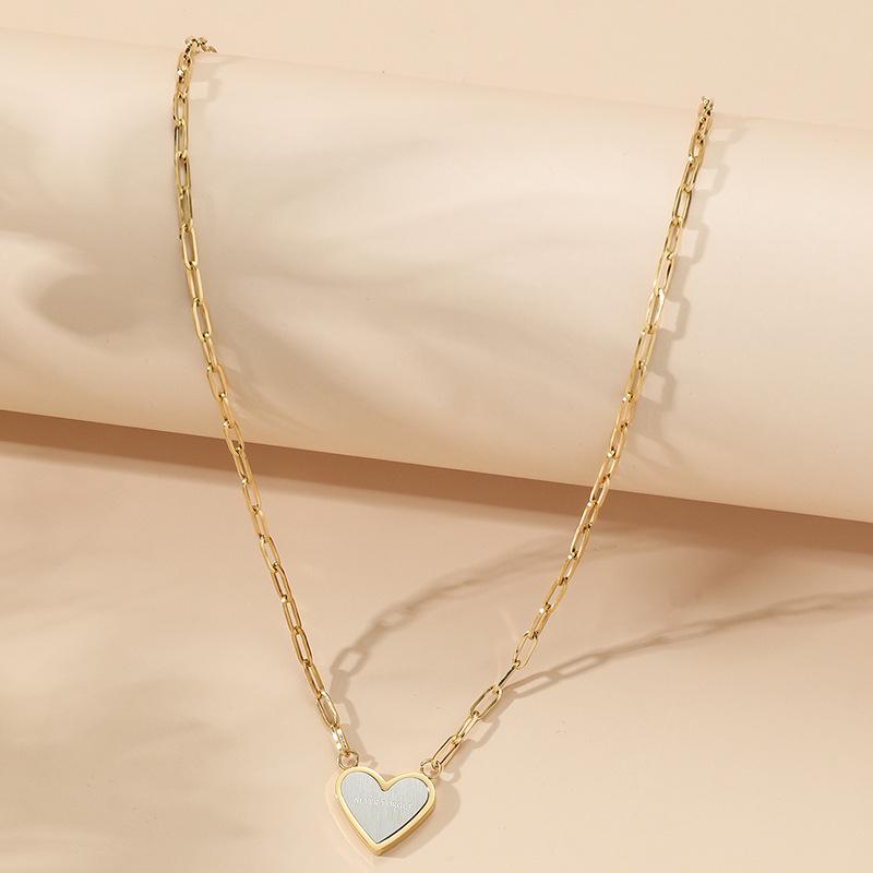 Colliers Femme | Collier Solitaire Pm Coeur en or 9 ct, nacre et diamant Bijoux Colliers